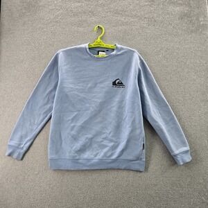 Quiksilver Men Sweatshirt M Blue Logo Long Sleeve‎ Y2K